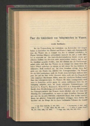 Über die Löslichkeit von Salzgemischen in Wasser.