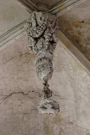 Frankreich. Haute Normandie. Seine Maritime. Harfleur. Eglise Saint Martin. Schlussstein