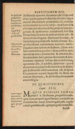 De Quaestionibus. Caput XXII.
