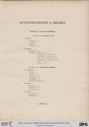 Inhalt der vierten Abteilung