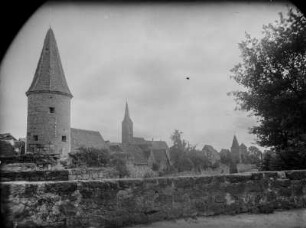 Eschenbach : Blick über Eschenbach mit Pfarrkirche und Stadtmauer
