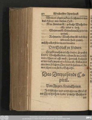 Das Dreyzehende Capitel. Von Augen Kranckheiten.