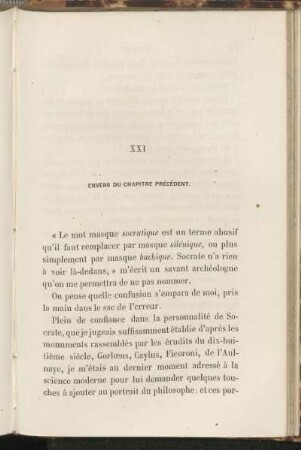 XXI Envers du chapitre précédent.