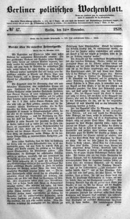 No 47, 24. November 1838