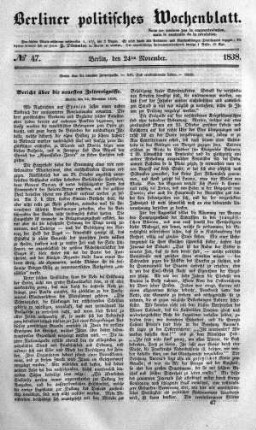 No 47, 24. November 1838