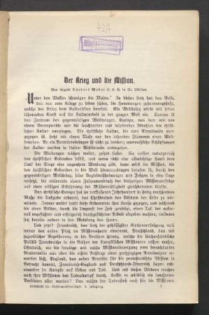 Der Krieg und die Mission