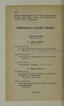 Eintheilung der römischen Geschichte