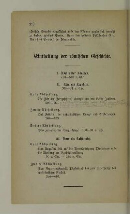 Eintheilung der römischen Geschichte
