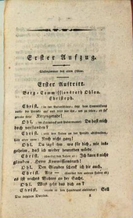 Die beyden Dohlen : Ein Lustspiel in drey Aufzügen