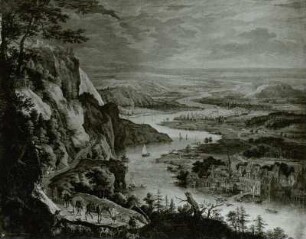 Felsiges Flußtal, von oben gesehen