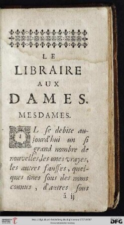 Le Libraire aux Dames