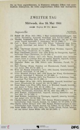 Zweiter Tag: Mittwoch, den 24. Mai 1944 (Nr. 178-406)