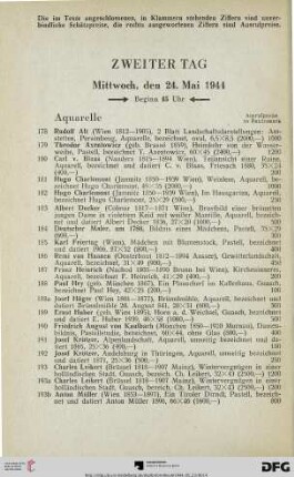Zweiter Tag: Mittwoch, den 24. Mai 1944 (Nr. 178-406)