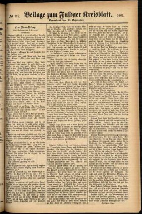Zweite Ausgabe vom Samstag, den 21. September 1901.