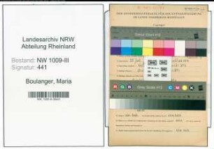 Entnazifizierung Maria Boulanger , geb. 20.07.1890 ()