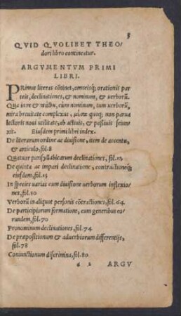 Argumentum Primi Libri.