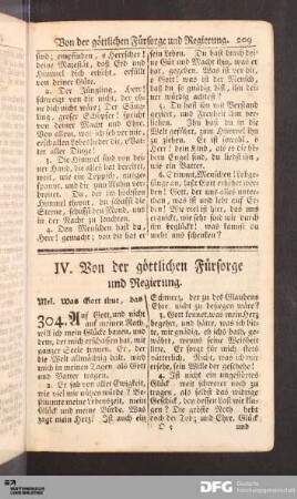 IV. Von der göttlichen Fürsorge und Regierung.