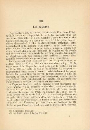 VIII Les paysans