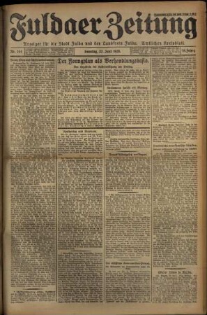 Erste Ausgabe vom Sonntag, den 23. Juni 1929.