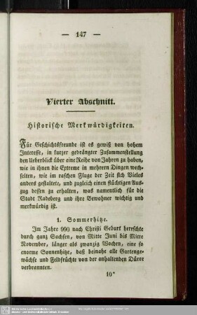 Vierter Abschnitt. Historische Merkwürdigkeiten