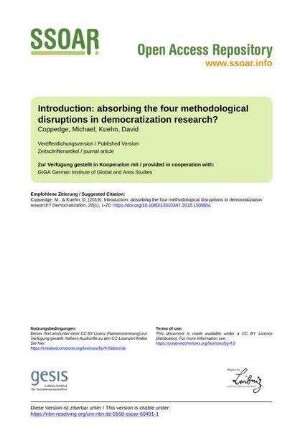 Introduction: absorbing the four methodological disruptions in democratization research?