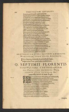 Argumentum Libri Secundi Adversus Marcionem, Etiam Ipsius Auctoris