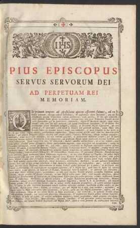 Pius Episcopus Servus Servorum Dei Ad Perpetuam Rei Memoriam.
