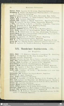 XIX. Mannheimer Bezirksverein.