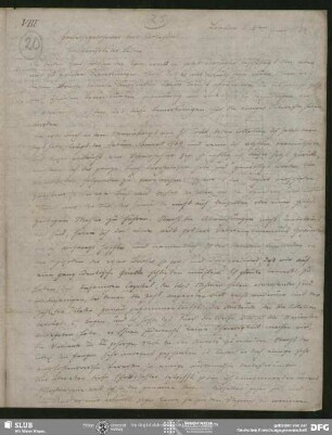 Eigenh. Brief von Christian Lassen an August Wilhelm von Schlegel, London, 04.06.1824