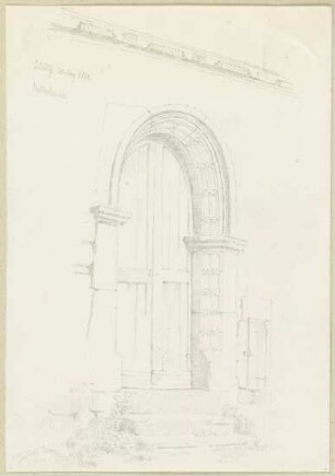 Blick auf das Portal des Kellerhauses in Schlitz