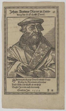 Bildnis des Johan. Aepinus