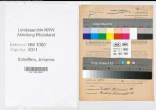 Entnazifizierung Johanna Scheffers, geb. 28.01.1901 (Postsekretaerin)