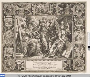 Die christlichen Tugenden eingerahmt von biblischen Szenen