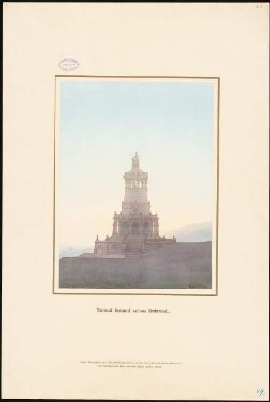 Nationaldenkmal auf dem Niederwald: Denkmal von Bingen aus gesehen