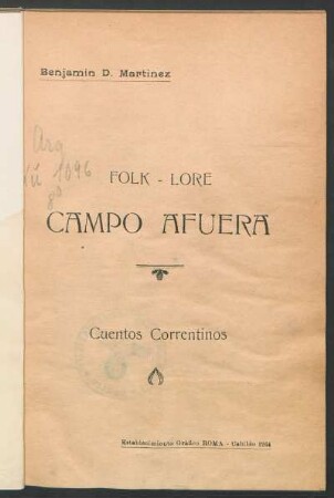 Folk-lore : cuentos correntinos
