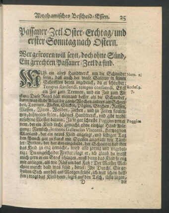 Passauer-ZetlOster-Erchtag/ und erster Sonntag nach Ostern