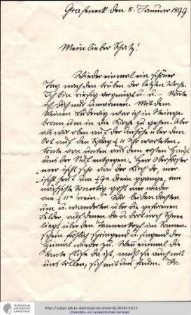 Brief vom 08.01.1899