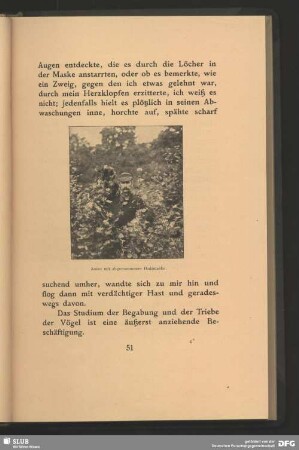 Autor mit angenommener Holzmaske
