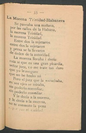 La Morena Trinidad-Habanera
