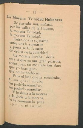 La Morena Trinidad-Habanera