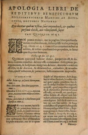 Apologia Libri de reditibus ecclesiasticis