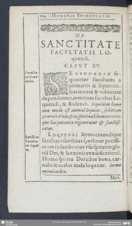 De Sanctitate Facultatis Loquendi. Caput XV.
