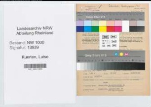 Entnazifizierung Luise Kuerten, geb. 23.08.1908 (Postassistentin)