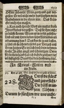 In Krieg-Zeiten und um Friede.