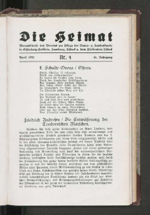 April 1931, Nr. 4, 41. Jahrgang