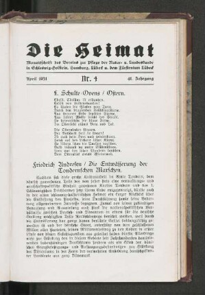 April 1931, Nr. 4, 41. Jahrgang