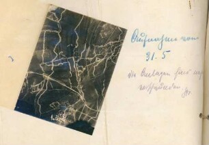 Foto von einer vermuteten feindlichen Batteriestellung westlich des Ortes Perthes-lès-Hurlus (Luftbild)