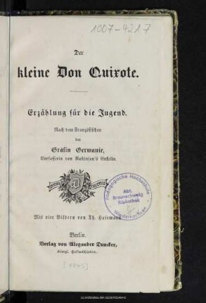 Der kleine Don Quixote : Erzählung für die Jugend