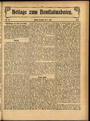 Zweite Ausgabe vom Sonntag, den 05. Juli 1908.