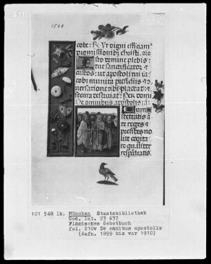Flämisches Gebetbuch mit Kalender — Apostelversammlung, Folio 210verso